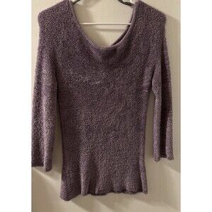 Koji Yohji Lavender Rayon Nylon Knit Long Sleeve Sweater Plush Feel. SZ. Medium